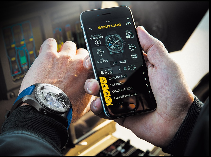 Breitling B55 connected watch and phone app