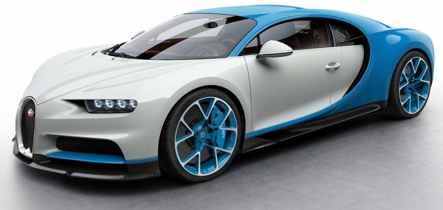 Bugatti Chiron white and blue