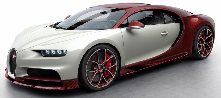 Bugatti Chiron white and red