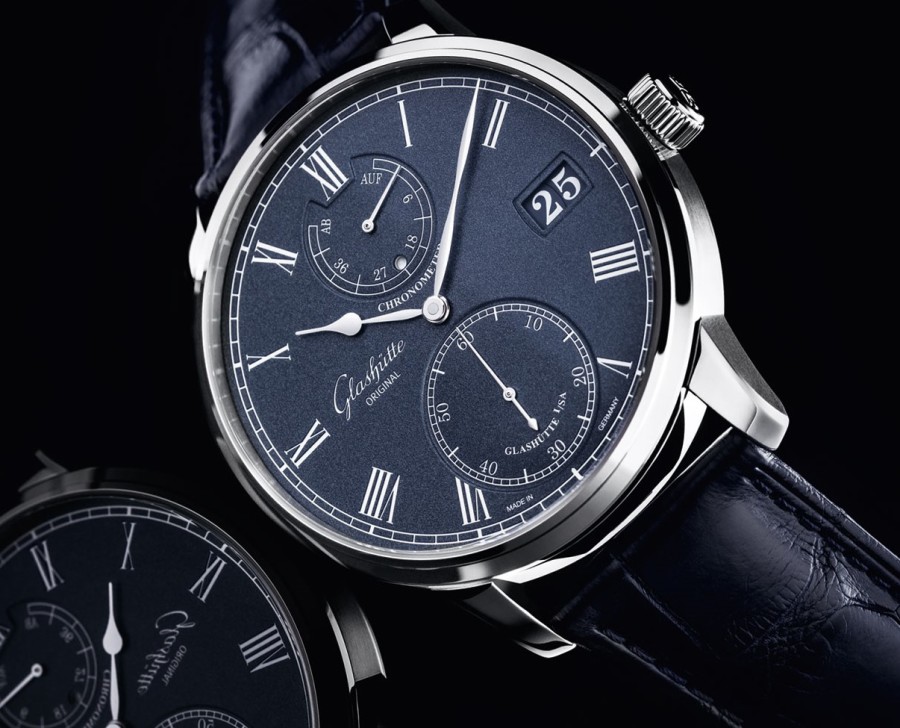 Glashutte Original Senator Chronometer - dark blue angleview - Perpetuelle