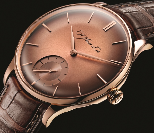 H Moser Venturer Small Seconds Red Gold Fume Dial Detail