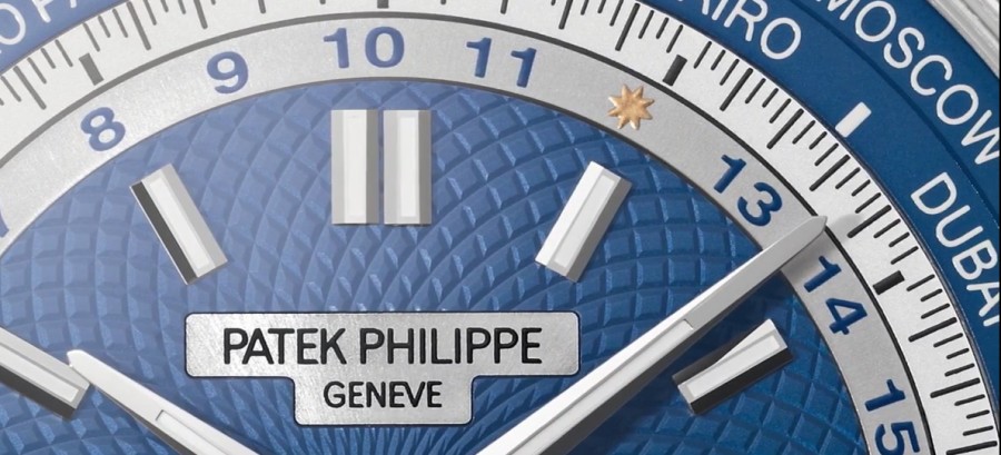 Patek 5930G World Time Chronograph - dial detail