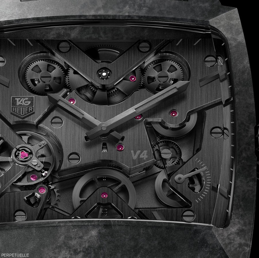 TAG Heuer Monaco V4 Phantom Carbon Fiber detail - Perpetuelle