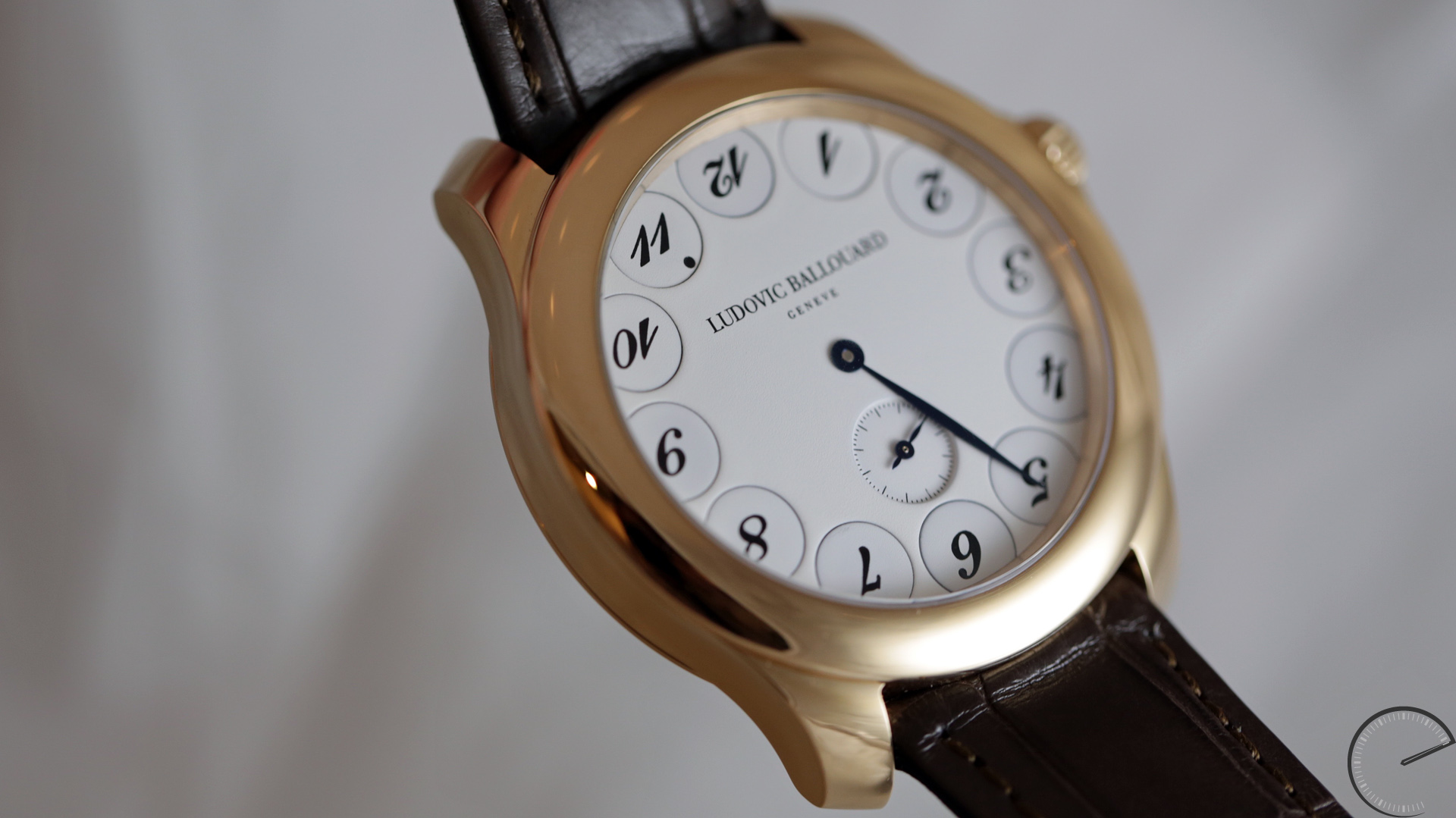 Ludovic Ballouard Upside Down Blanche in 18-carat red gold - watch replica review by Angus Davies, ESCAPEMENT blog