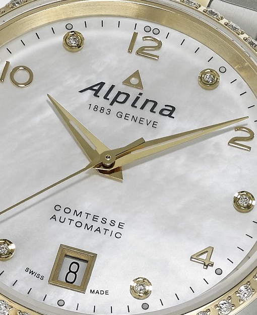 Alpina Comtesse Automatic two-tone with diamonds (dial fragment)