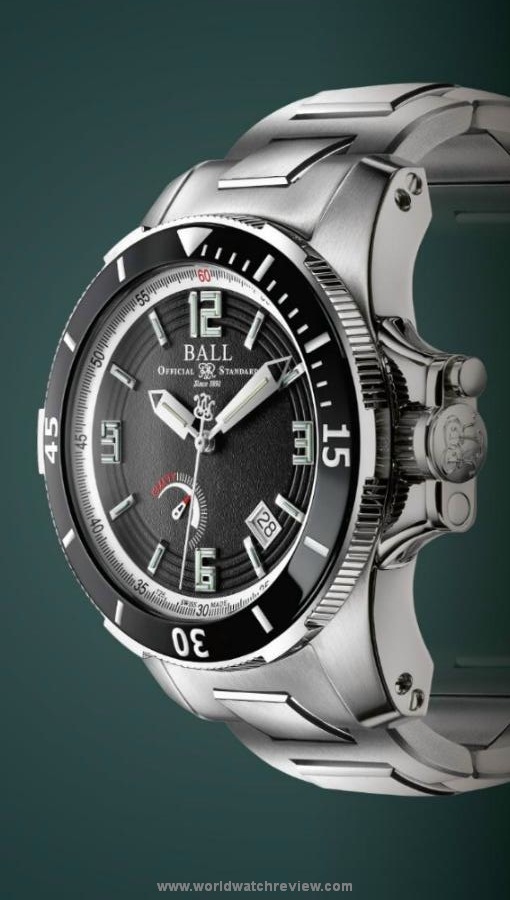 Ball Watch Engineer Hydrocarbon Hunley Automatic diving wristwatch (Ref. PM2096B-S1J-BK, side view)