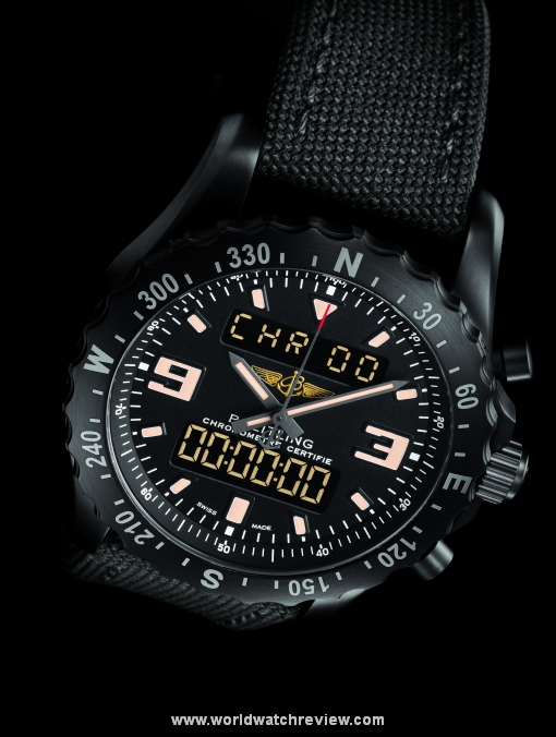 Breitling Chronospace Military SuperQuartz wristwatch (front view)