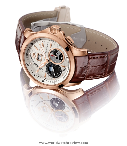 Girard-Perregaux Traveller Large Date, Moon Phases & GMT Longitude Act automatic wrist watch in rose gold