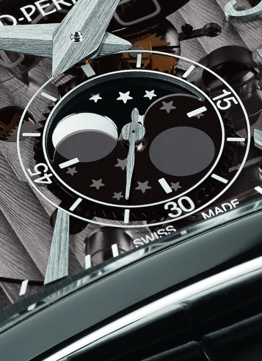 Girard-Perregaux Vintage 1945 Large Date, Moon-Phases with Sapphire Dial in steel (dial, moonphase display)