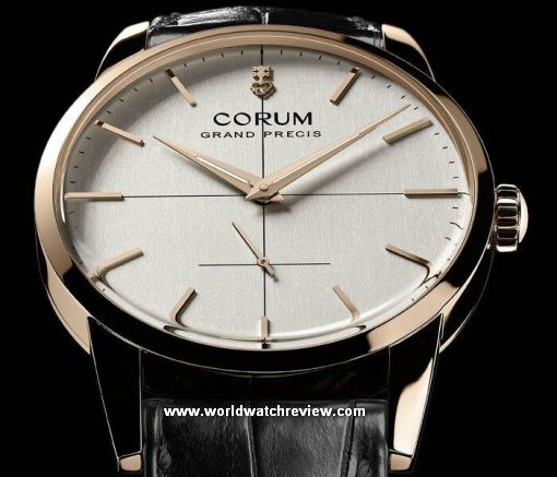 Corum Grand Precis hand-wound watch in rose gold (front view)