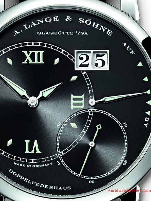 A. Lange & Söhne Grand Lange 1 Luminous hand wound watch (dial detail)