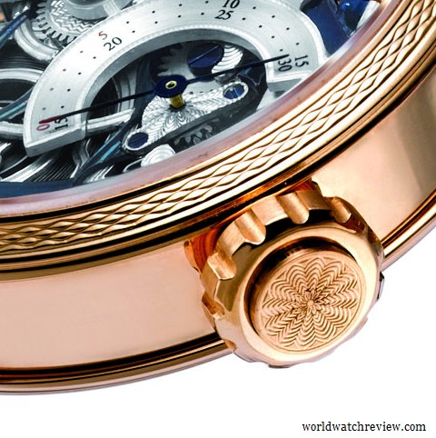 Grieb & Benzinger Blue Wave (winding crown, detail)