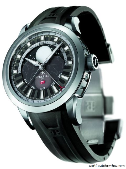 Perrelet Big Central Moonphase Automatic Watch in Titanium (ref. A5000/2)