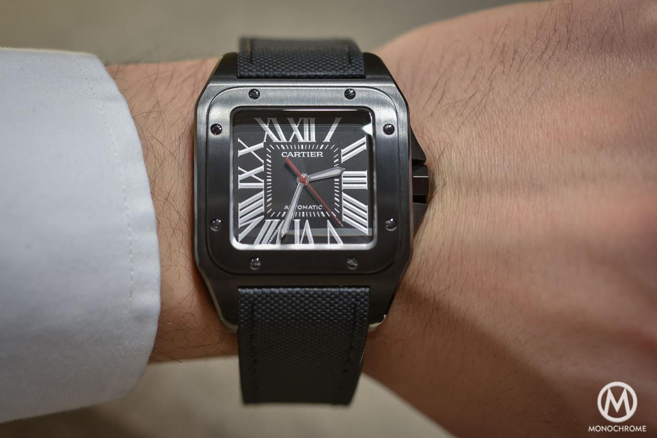 Cartier Santos 100 carbon fiber copy watch
